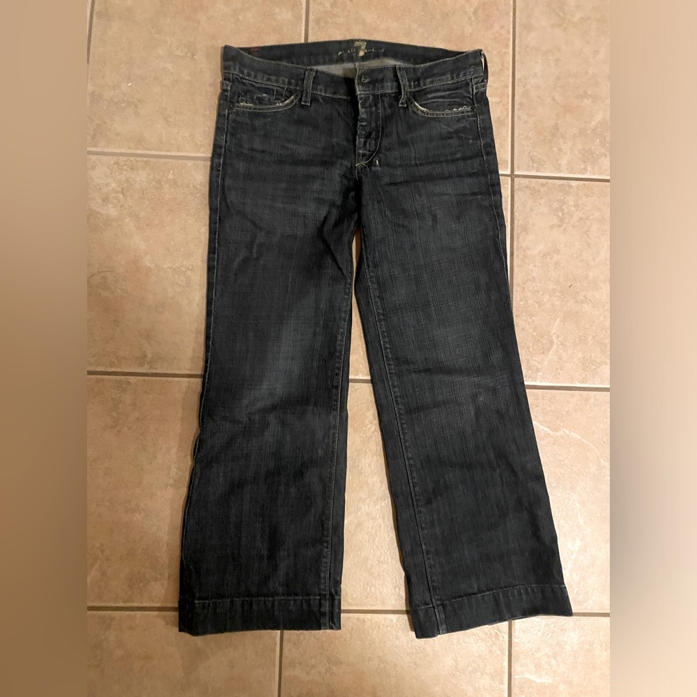7 for All Mankind, Sz 29, wide leg crop denim pants